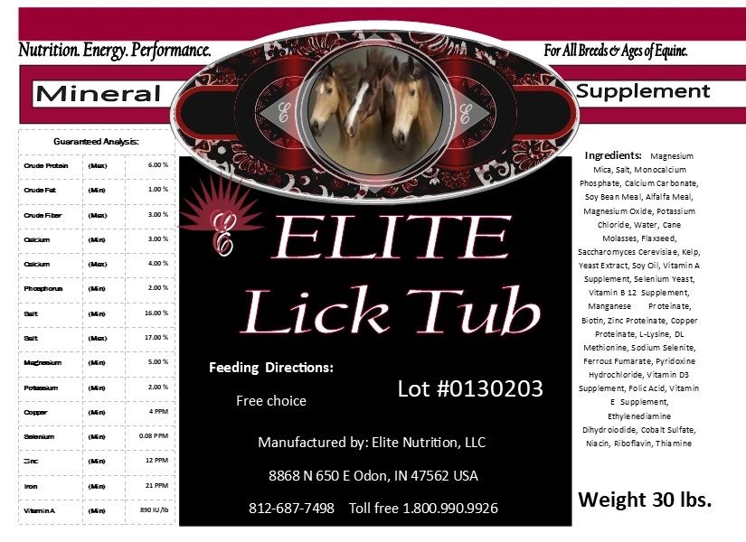 Elite's Lick Bucket 30 lb