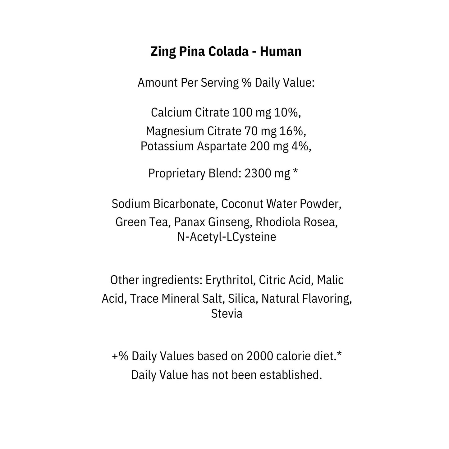 Zing Pina Colada 10oz